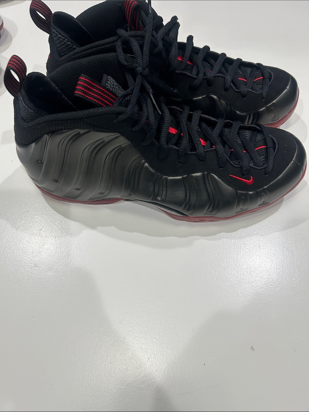 Nike Black and Red Men's Foamposite Sneakers